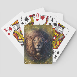 Leo Zodiac Sign Watercolor Design Playing Cards