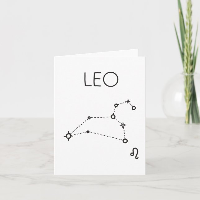 LEO zodiac star constellation blank card (Front)