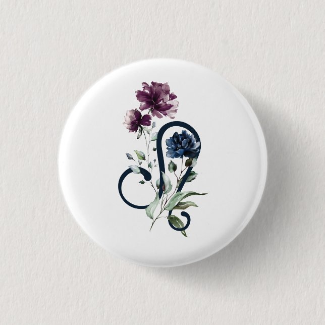 Leo Zodiac Star Sign 3 Cm Round Badge (Front)