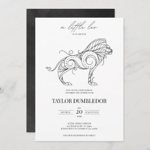 Leo Zodiac Star Sign Astrology Baby Shower Invitation