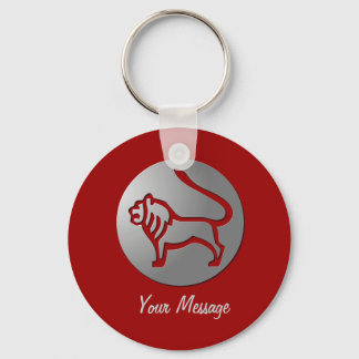 Leo Zodiac Star Sign Silver Premium Key Ring
