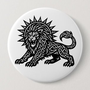 Leo Zodiac Sun‑Mane Lion   BurnsInHell 10 Cm Round Badge