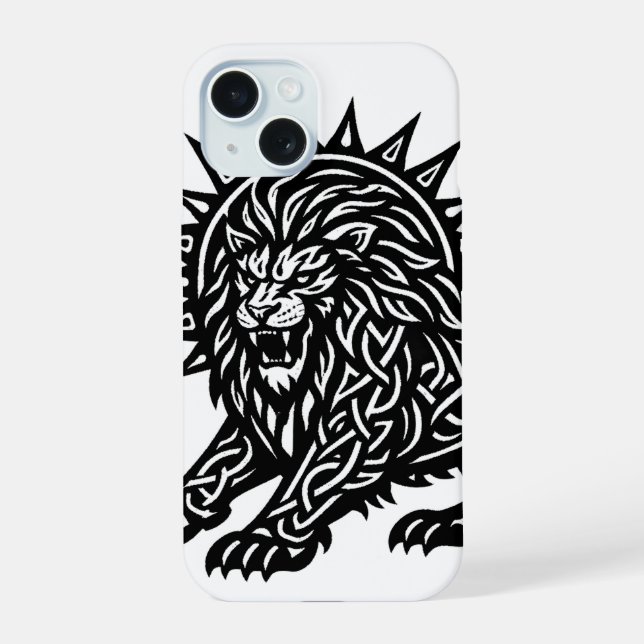 Leo Zodiac Sun‑Mane Lion | BurnsInHell iPhone 15 Case (Back)