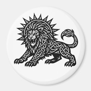 Leo Zodiac Sun‑Mane Lion BurnsInHell Magnet