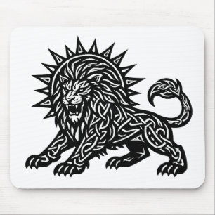Leo Zodiac Sun‑Mane Lion BurnsInHell Mouse Pad