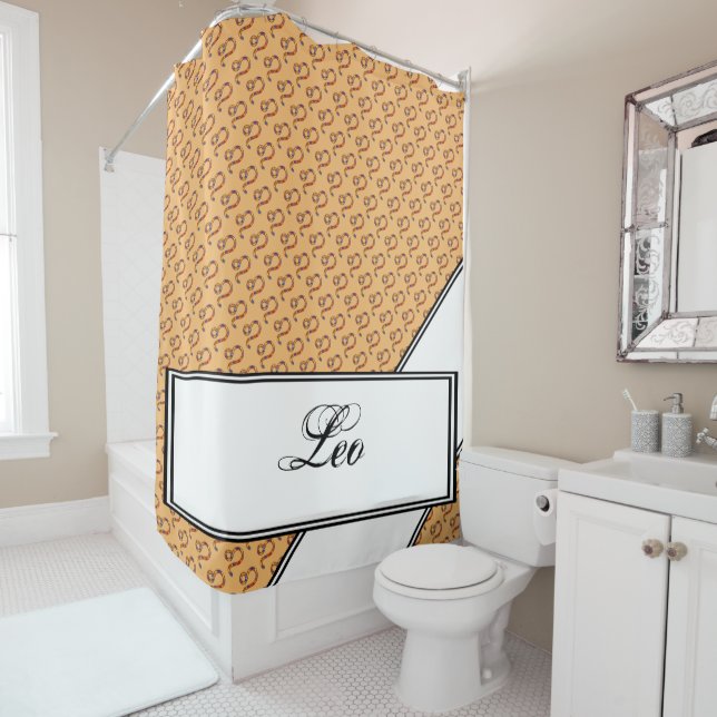 Leo Zodiac Symbol Element by Kenneth Yoncich Shower Curtain (In Situ)