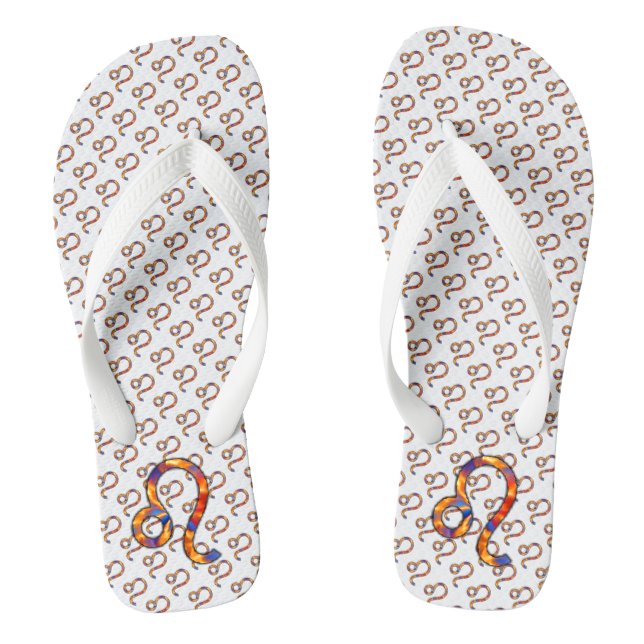 Leo Zodiac Symbol Element by Kenneth Yoncich Thongs (Footbed)