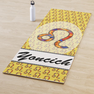 Leo Zodiac Symbol Element by Kenneth Yoncich Yoga Mat