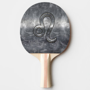 Leo Zodiac Symbol in Grunge Distressed Style Ping Pong Paddle