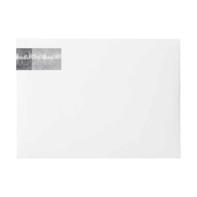 Leo Zodiac Symbol in Grunge Distressed Style Wrap Around Label (Front)