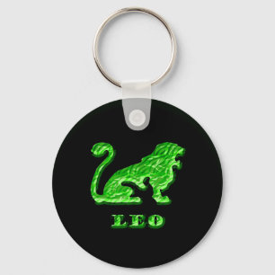 Leo Zodiac Symbol Key Ring