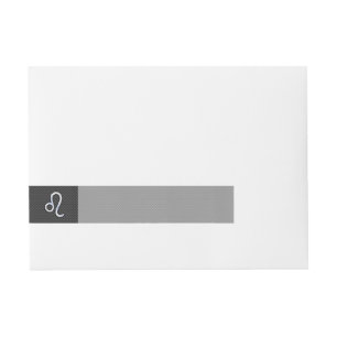 Leo Zodiac Symbol on Carbon Fibre Style Print Wraparound Address Label