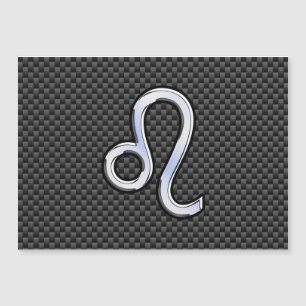 Leo Zodiac Symbol on Charcoal Carbon Fibre Print