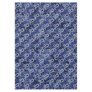 Leo Zodiac Symbol on Navy Blue Digital Camouflage Tablecloth