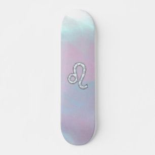 Leo Zodiac Symbol on Pastels Nacre Style Print Skateboard