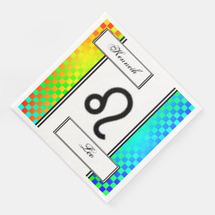 Leo Zodiac Symbol Standard by Kenneth Yoncich Napkin