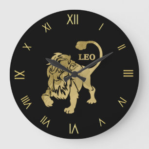 Leo Zodiac Symbol Wall Clock