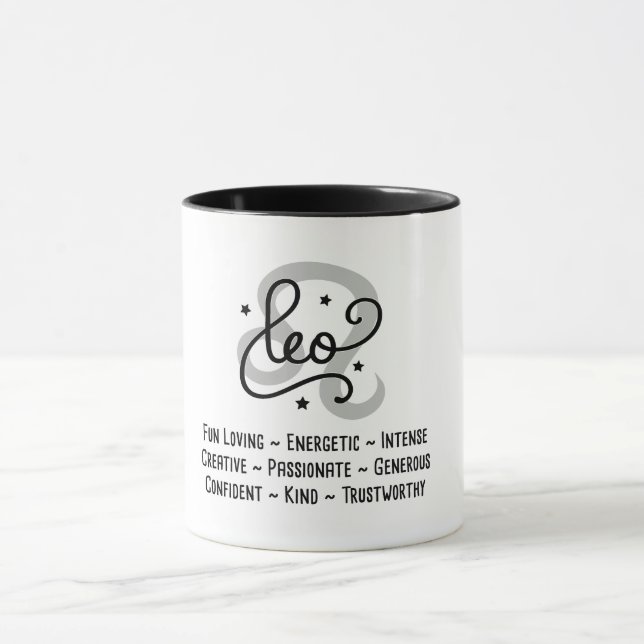 Leo Zodiac Traits Mug (Center)