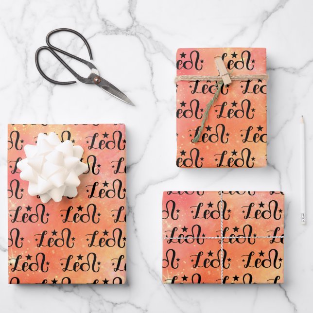 Leo Zodiac Wrapping Paper Sheets  (Front)