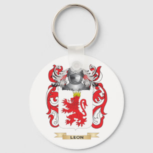 Leon Coat of Arms (Family Crest) Key Ring