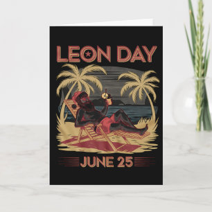 Leon Day June 25 Santa Beach 6 Months To Christmas Card