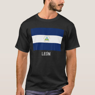 León Nicaragua Flag Emblem Escudo Bandera Crest T-Shirt