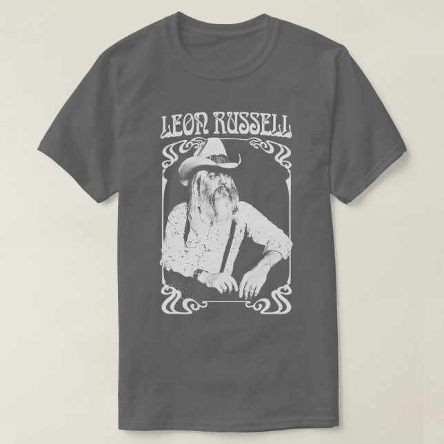 Leon Russell Retro 1970s Fan Design T-Shirt (Design Front)