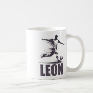 Leon Soccer Boys Personalized First Name Leon  Coffee Mug