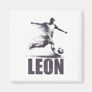 Leon Soccer Boys Personalized First Name Leon Magnet
