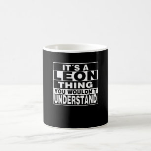 LEON Surname Personalised Gift Coffee Mug