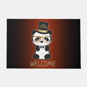 Leon The Panda Bear - New Years Panda Welcome Doormat