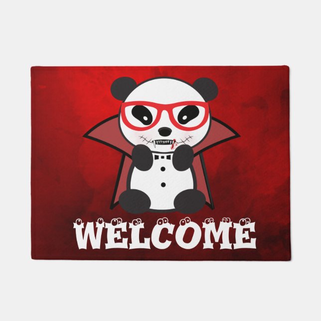 Leon The Panda Bear -  Vampire Panda Bear Doormat (Front)