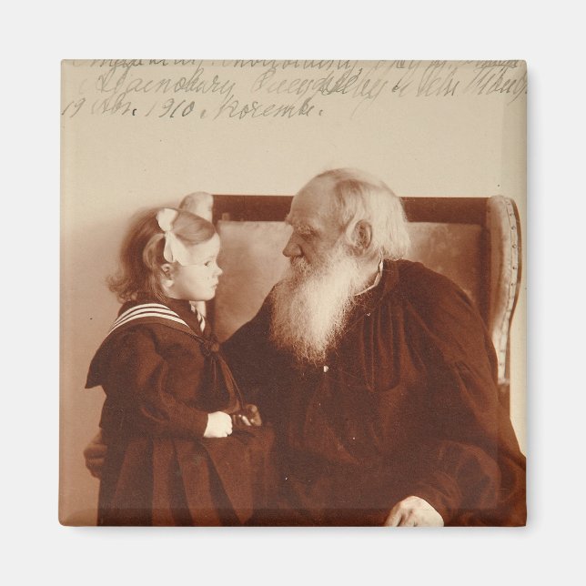 Leon Tolstoy with his granddaughter, Tatiana Magnet (Front)