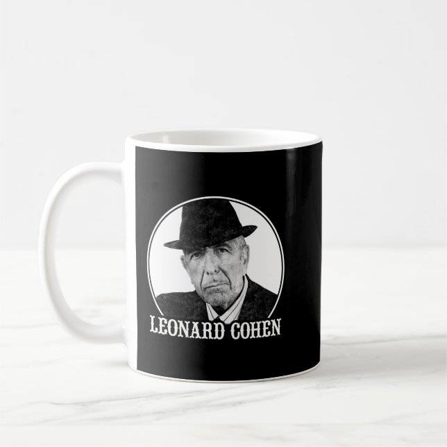 Leonard Cohen Art 60s Style Coffee Mug (Left)