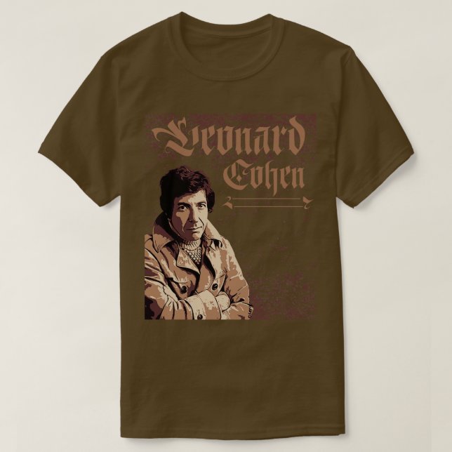Leonard Cohen Brown vintage T-Shirt (Design Front)