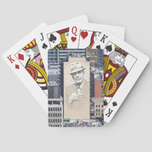 Leonard Cohen Mural in Montreal Canada Playing Cards