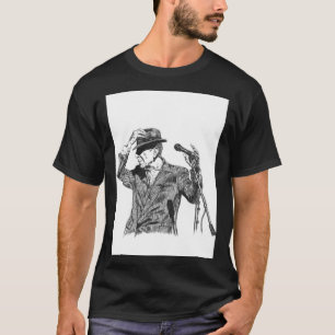 Leonard Cohen Original Hand Drawn Ink Print T-Shirt