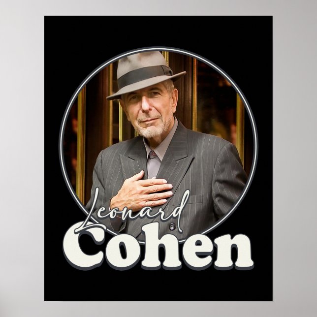 Leonard Cohen Retro Portrait FanArt Tribute Poster (Front)