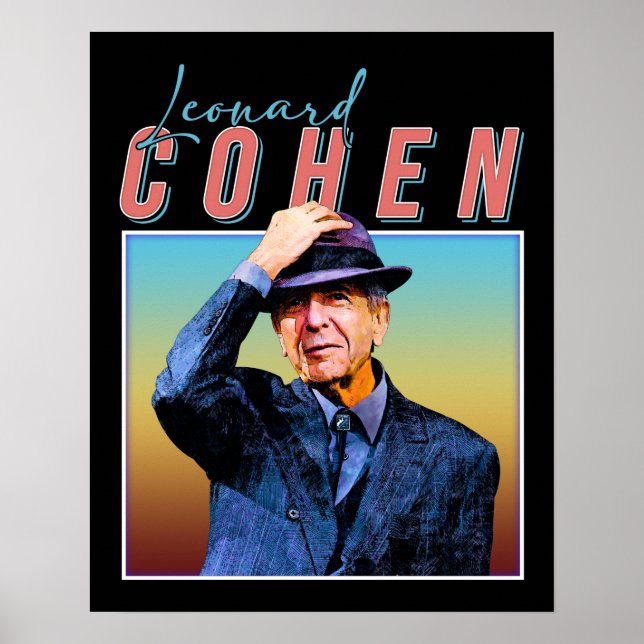 Leonard Cohen Retro Style Music Fan Gifts Poster (Front)
