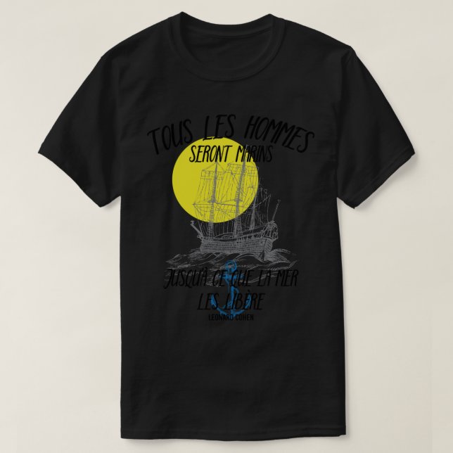 Leonard Cohen Tous Les Hommes Seront Marins - Suza T-Shirt (Design Front)