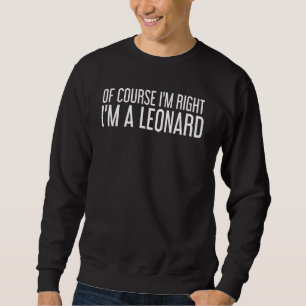 Leonard Funny Surname Family Tree Birthday Reunion Sweatshirt