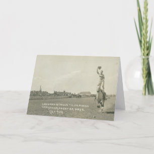 Leonard Stroud trick riding. Card