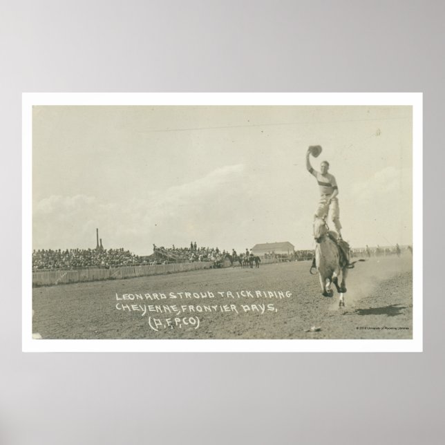 Leonard Stroud trick riding. Poster (Front)