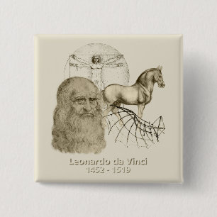 Leonardo da Vinci 15 Cm Square Badge
