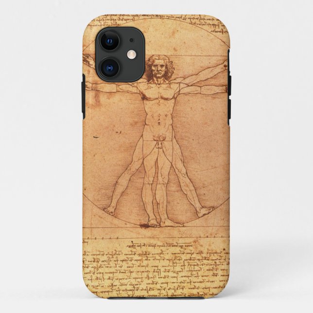 Leonardo Da Vinci Anatomy Study of human body Case-Mate iPhone Case (Back)