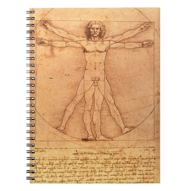 Leonardo Da Vinci Anatomy Study of human body Notebook (Front)