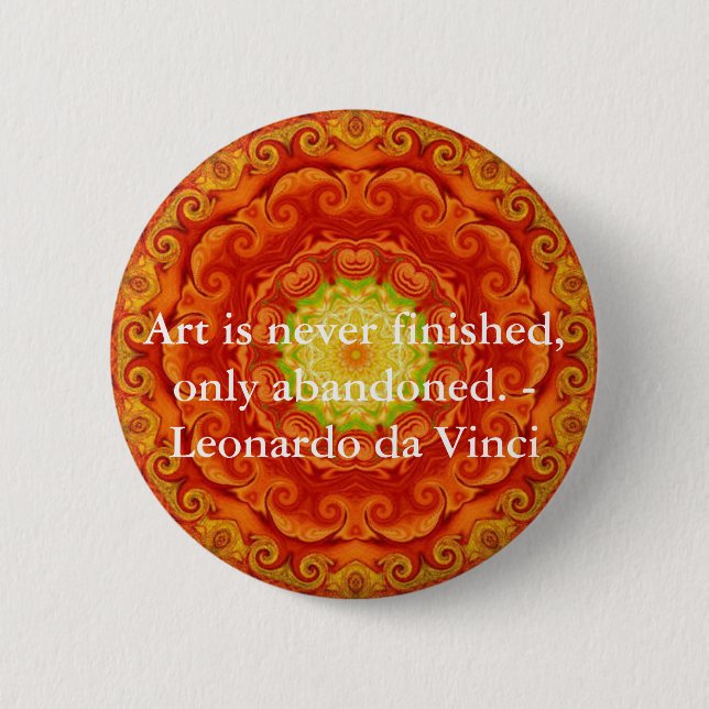 Leonardo da Vinci art quote 6 Cm Round Badge (Front)