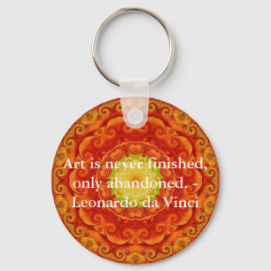 Leonardo da Vinci art quote Key Ring