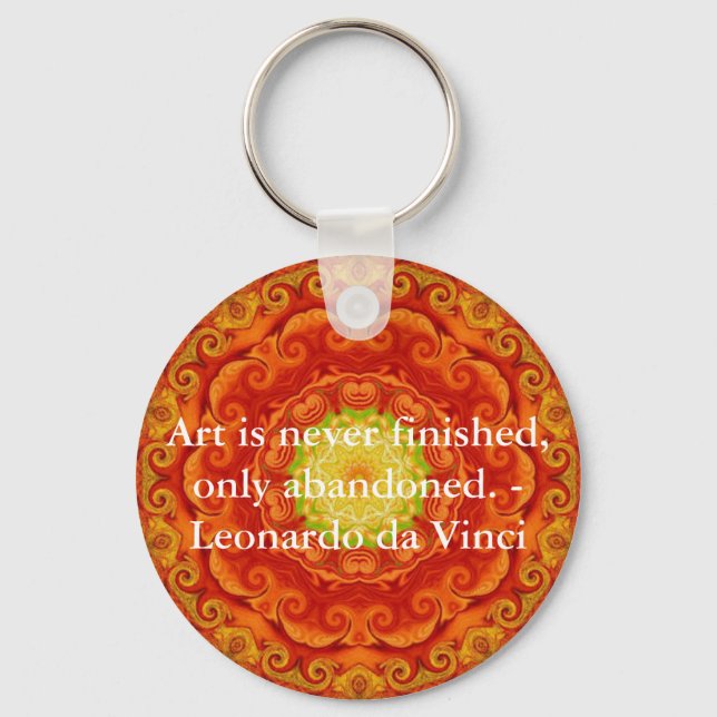 Leonardo da Vinci art quote Key Ring (Front)