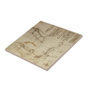 Leonardo da Vinci- Design for a Flying Machine Ceramic Tile